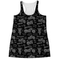 Motorcycle Quote Pattern Print Women's Racerback Tank Top