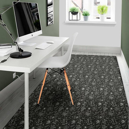 Motorcycle Words Pattern Print Area Rug