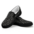Motorcycle Words Pattern Print Black Slip On Sneakers