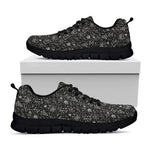 Motorcycle Words Pattern Print Black Sneakers