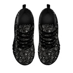 Motorcycle Words Pattern Print Black Sneakers