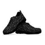 Motorcycle Words Pattern Print Black Sneakers