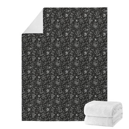 Motorcycle Words Pattern Print Blanket