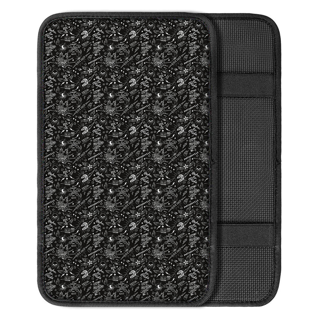 Motorcycle Words Pattern Print Car Center Console Cover