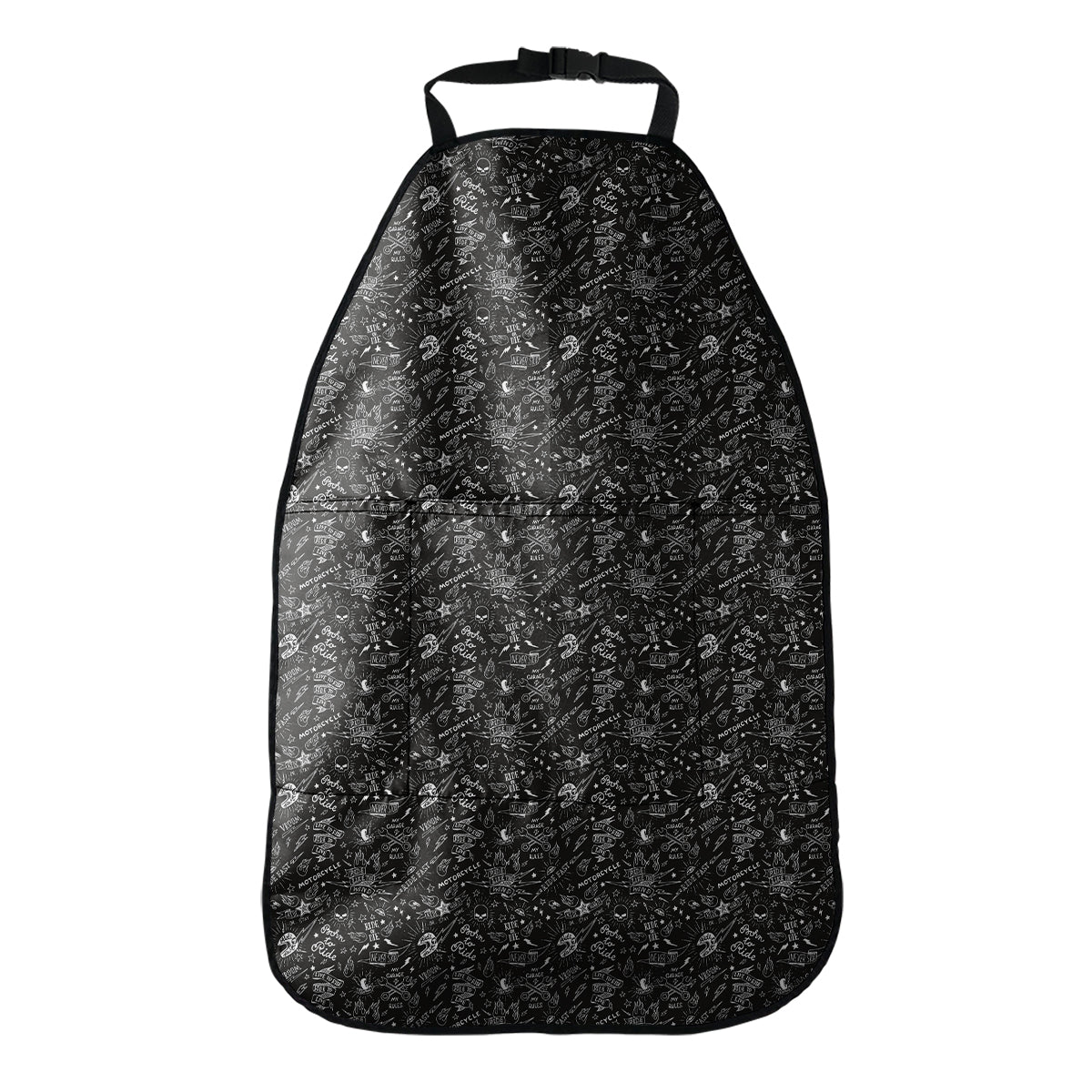 Motorcycle Words Pattern Print Car Seat Organizers
