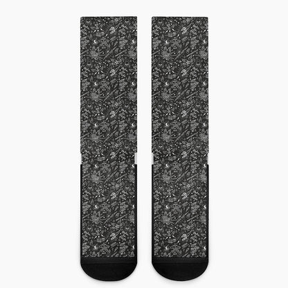 Motorcycle Words Pattern Print Crew Socks