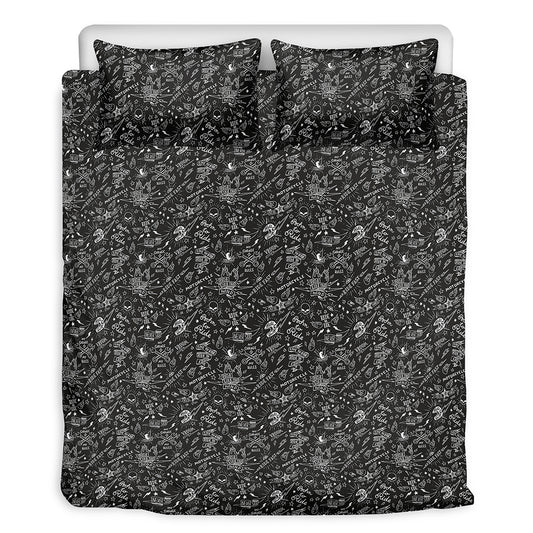 Motorcycle Words Pattern Print Duvet Cover Bedding Set