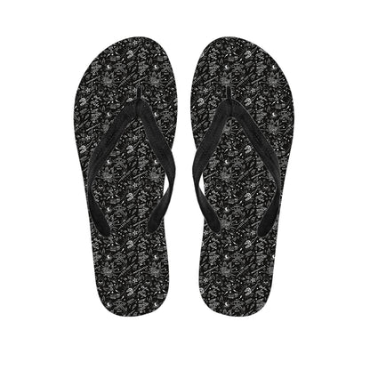 Motorcycle Words Pattern Print Flip Flops