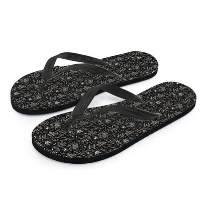Motorcycle Words Pattern Print Flip Flops