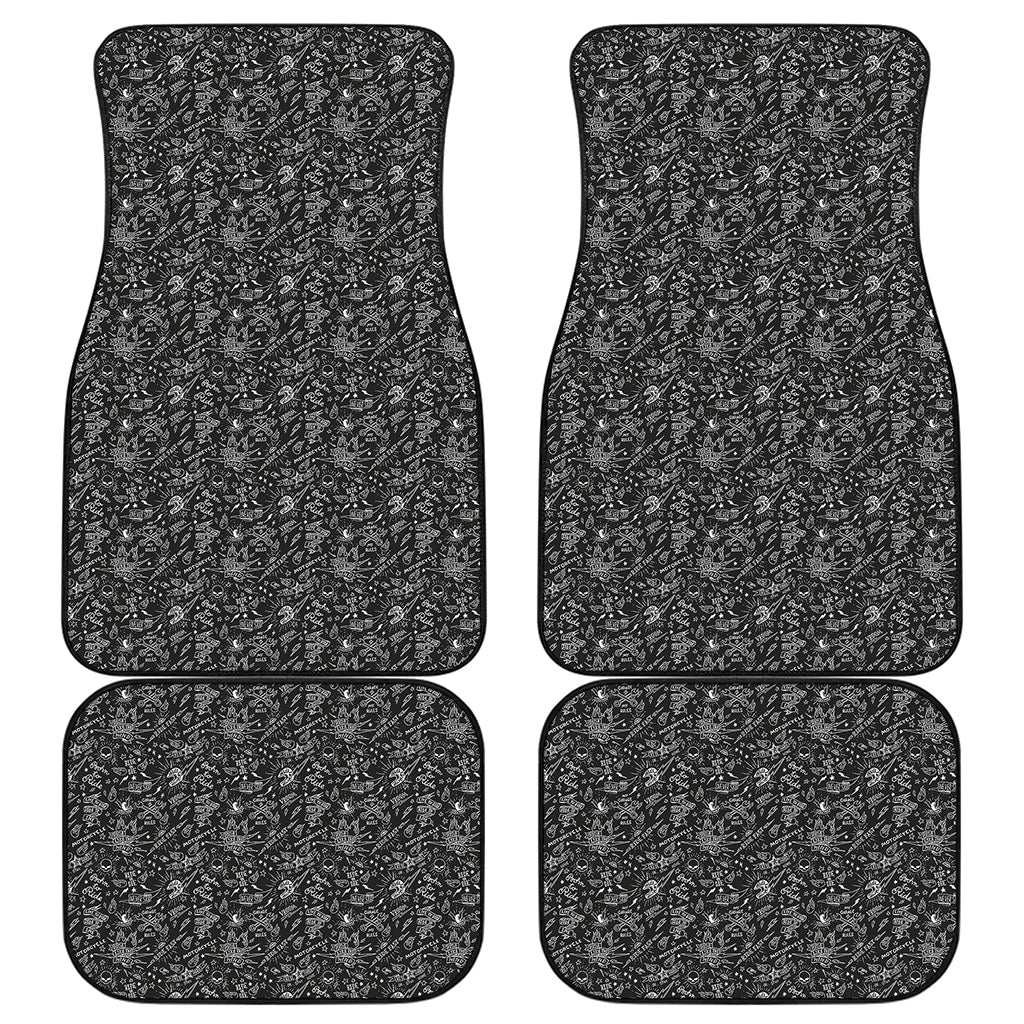 Motorcycle Words Pattern Print Front and Back Car Floor Mats