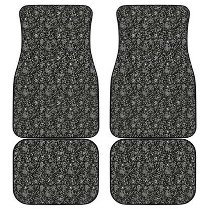 Motorcycle Words Pattern Print Front and Back Car Floor Mats