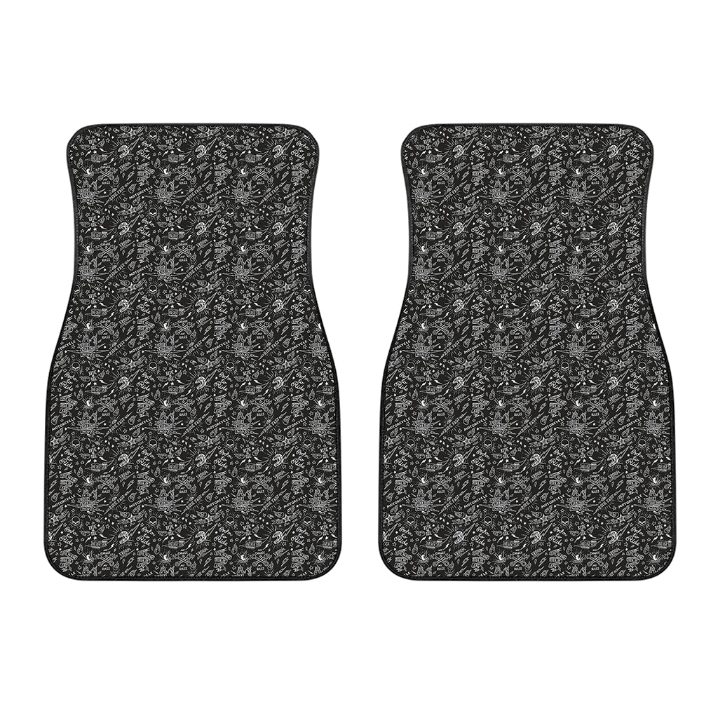 Motorcycle Words Pattern Print Front Car Floor Mats