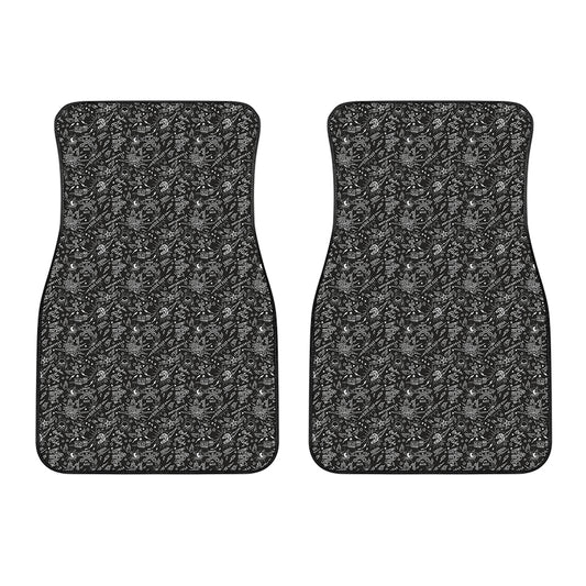 Motorcycle Words Pattern Print Front Car Floor Mats