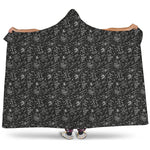 Motorcycle Words Pattern Print Hooded Blanket
