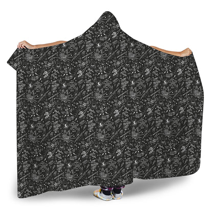 Motorcycle Words Pattern Print Hooded Blanket