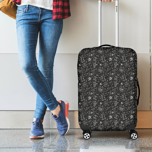Motorcycle Words Pattern Print Luggage Cover