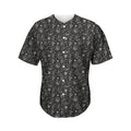 Motorcycle Words Pattern Print Men's Baseball Jersey