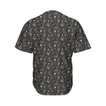 Motorcycle Words Pattern Print Men's Baseball Jersey