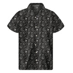 Motorcycle Words Pattern Print Men's Short Sleeve Shirt