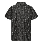 Motorcycle Words Pattern Print Men's Short Sleeve Shirt