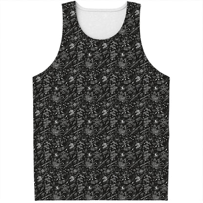 Motorcycle Words Pattern Print Men's Tank Top