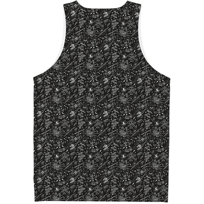 Motorcycle Words Pattern Print Men's Tank Top