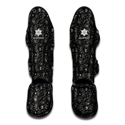 Motorcycle Words Pattern Print Muay Thai Shin Guard