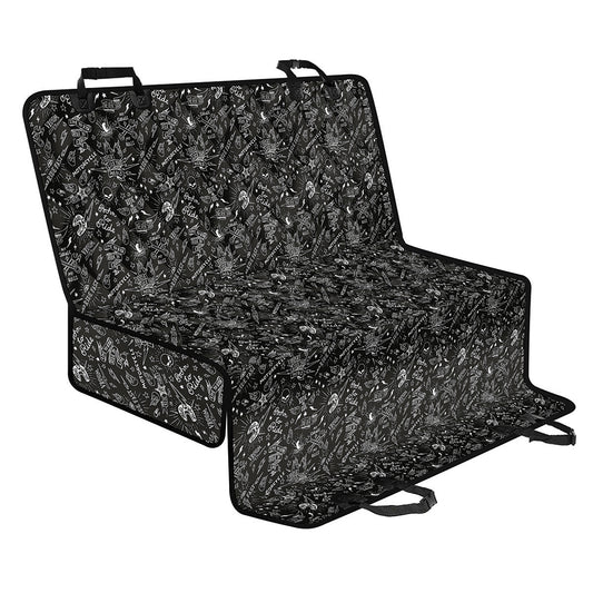 Motorcycle Words Pattern Print Pet Car Back Seat Cover
