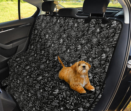 Motorcycle Words Pattern Print Pet Car Back Seat Cover