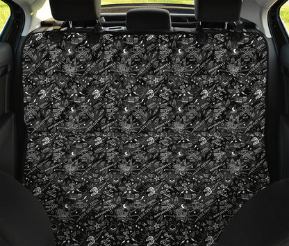 Motorcycle Words Pattern Print Pet Car Back Seat Cover