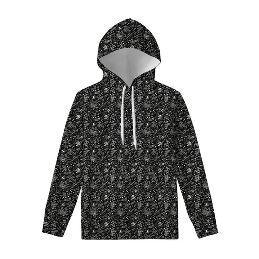 Motorcycle Words Pattern Print Pullover Hoodie