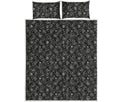 Motorcycle Words Pattern Print Quilt Bed Set