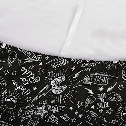 Motorcycle Words Pattern Print Sofa Cover