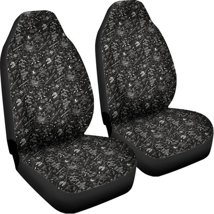 Motorcycle Words Pattern Print Universal Fit Car Seat Covers