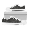 Motorcycle Words Pattern Print White Low Top Sneakers