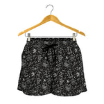 Motorcycle Words Pattern Print Women's Shorts