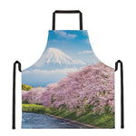 Mount Fuji And Cherry Blossom Print Apron