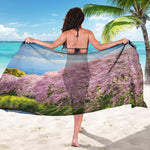 Mount Fuji And Cherry Blossom Print Beach Sarong Wrap