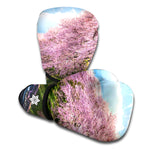 Mount Fuji And Cherry Blossom Print Boxing Gloves