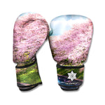 Mount Fuji And Cherry Blossom Print Boxing Gloves