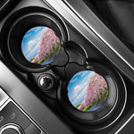 Mount Fuji And Cherry Blossom Print Car Coasters