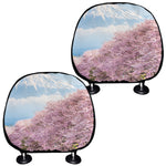Mount Fuji And Cherry Blossom Print Car Headrest Covers