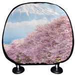 Mount Fuji And Cherry Blossom Print Car Headrest Covers