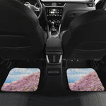 Mount Fuji And Cherry Blossom Print Front and Back Car Floor Mats