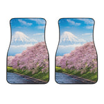 Mount Fuji And Cherry Blossom Print Front Car Floor Mats