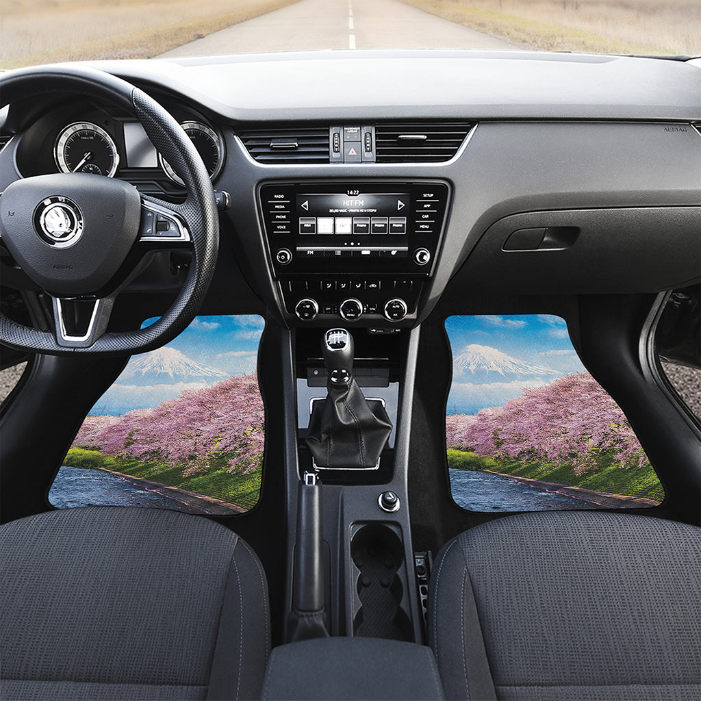 Mount Fuji And Cherry Blossom Print Front Car Floor Mats