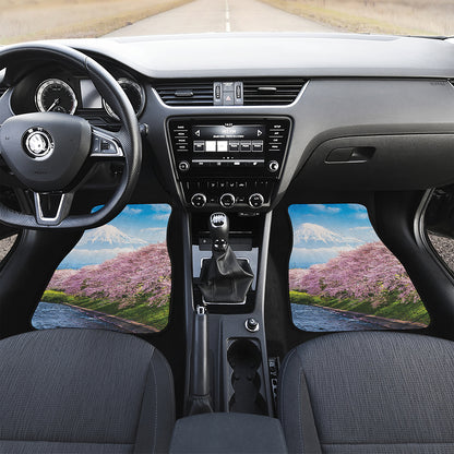 Mount Fuji And Cherry Blossom Print Front Car Floor Mats