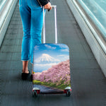 Mount Fuji And Cherry Blossom Print Luggage Cover