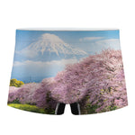 Mount Fuji And Cherry Blossom Print Men's Boxer Briefs