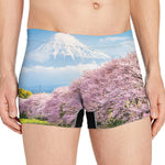Mount Fuji And Cherry Blossom Print Men's Boxer Briefs